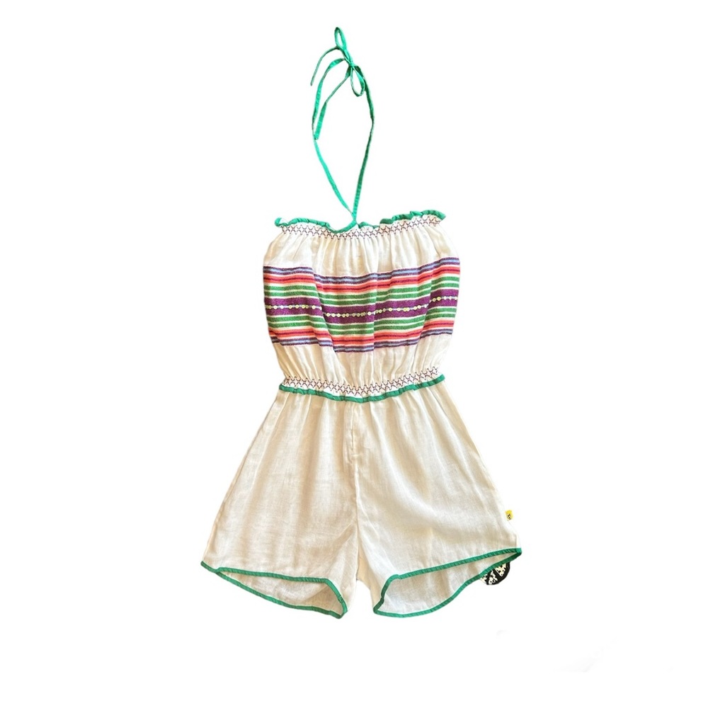 ⭐️Peace of cake white gauze sleeveless boho gauze romper size medium 8-10